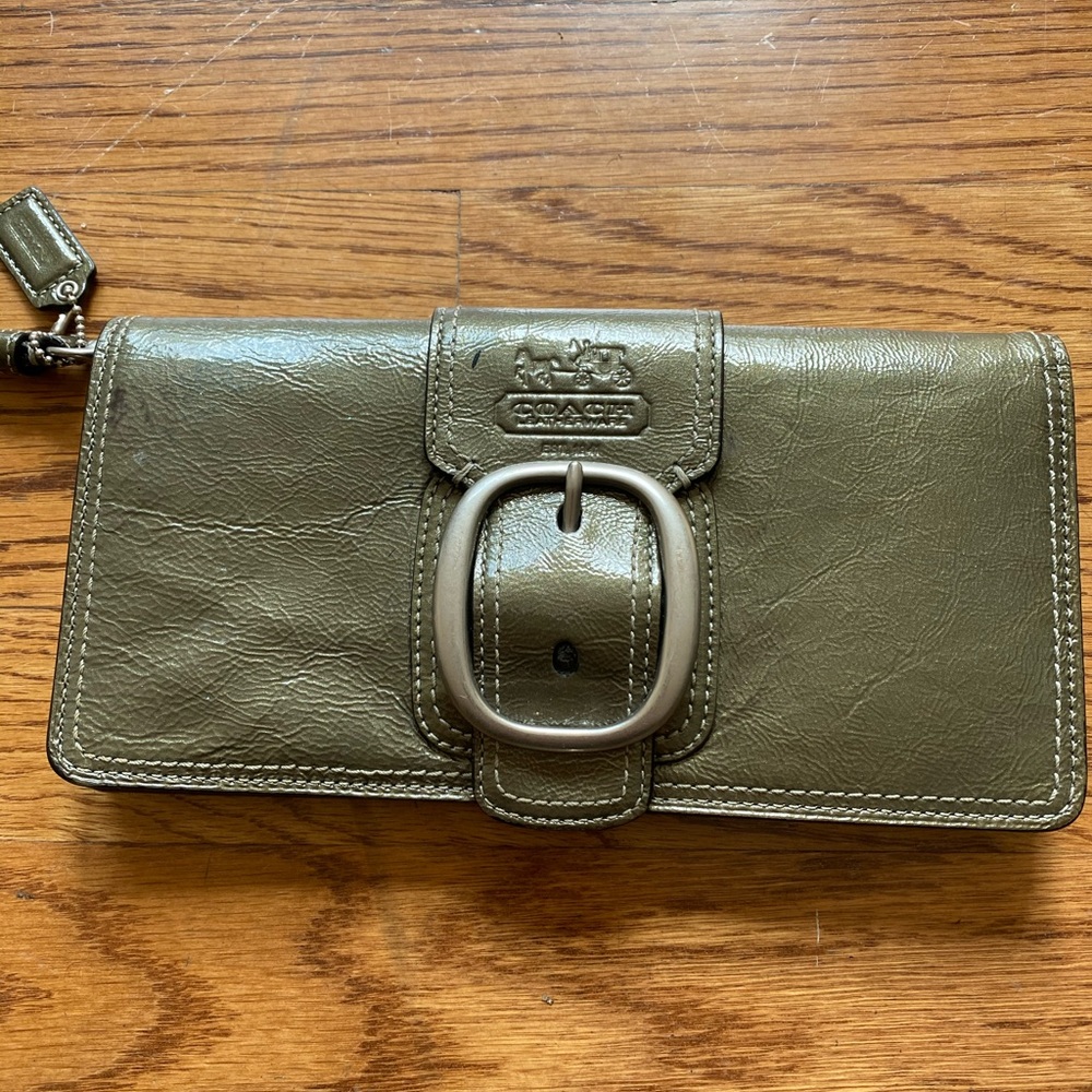 Coach Patent Leather Buckle Clutch/Wristlet
